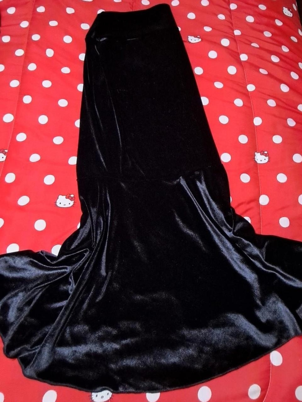 Black Velvet Maxi Skirt